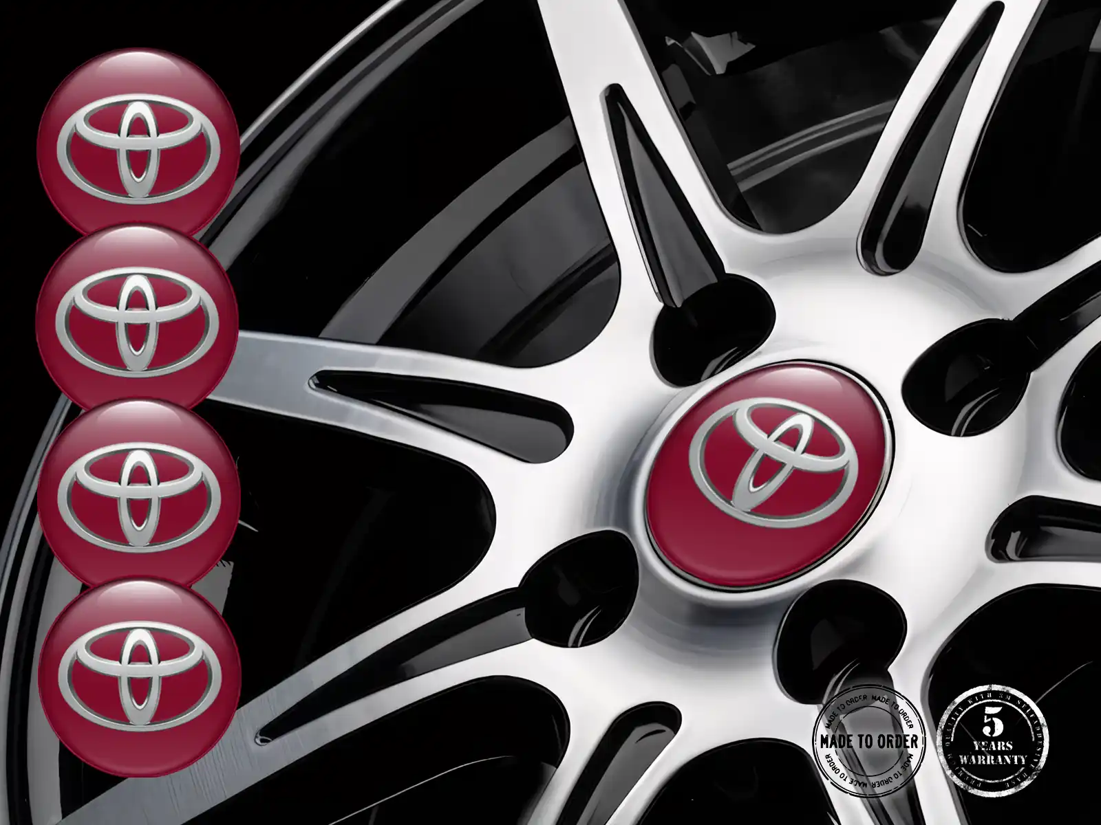 Toyota Pegatina de Tapacubos Edición Estilo de Cúpula Estilo